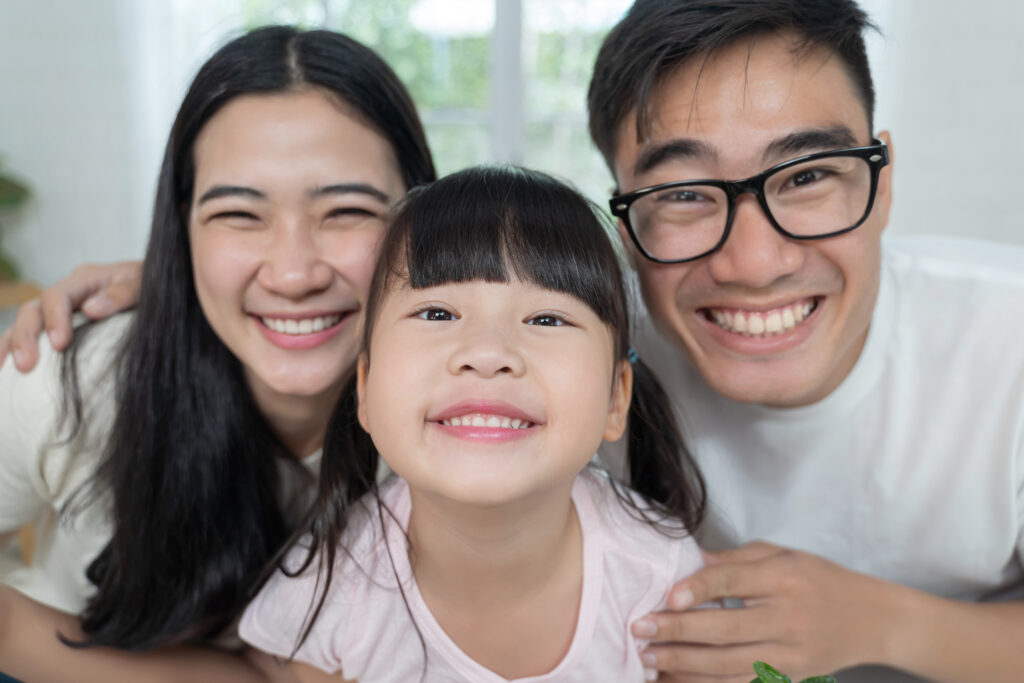 Portrait of Happy Asian Family